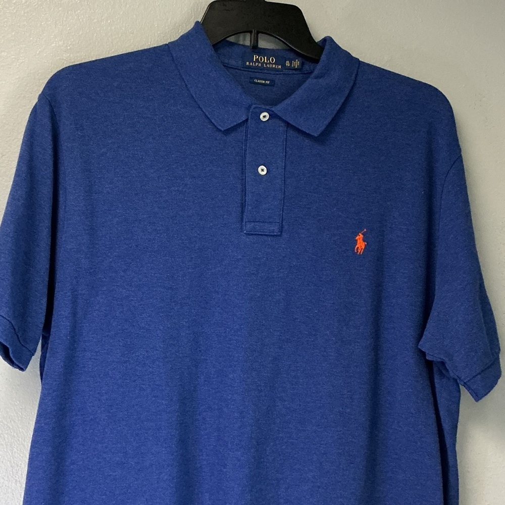 Polo by Ralph Lauren Men's Royal Blue Polo with Orange Pony